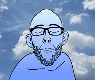 blue_skin calm closed_eyes closed_mouth ear glasses root sky soyjak stubble variant:nojak // 797x667 // 245.9KB