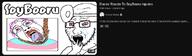 ack ack! artist:conservativewaluigi beard bloodshot_eyes crying doctor glasses hanging open_mouth purple_hair reaction red_eyes rope shocked soybooru soyjak suicide tear text tongue tranny troon variant:bernd variant:soyak yellow_teeth youtube // 1017x296 // 119.4KB