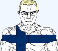 aryan blond blue_eyes flag:finland muscular_male stare subvariant:muscular_chud variant:chudjak white_skin // 1059x929 // 49.4KB