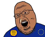 award brown_skin euromutt european_union flag:european_union glasses mutt obsessed_faggot soyjak stubble variant:shotjak white_background // 417x339 // 47.5KB