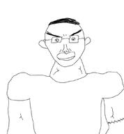 angry buff chud closed_mouth clothes ear glasses oekaki template tshirt variant:chudjak // 1000x1080 // 82.5KB