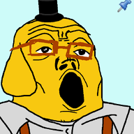 animal blue_background clothes dog ear glasses hat janny open_mouth push_pin soyjak sticky suspenders top_hat variant:tony_soprano_soyjak yellow_skin // 610x654 // 25.8KB