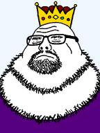 asleep closed_eyes closed_mouth crown fat glasses jewelry king monarch neckbeard obese purple_shirt royalty sleeping variant:neckbeardjak white_skin // 479x640 // 15.5KB