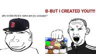 2soyjaks anger_mark angry baseball boston_red_sox cap clothes crying ear eyelids glasses hand hat holding_object meta no_eyebrows open_mouth small_eyes smile soyjak stubble subvariant:massjak subvariant:wholesome_soyjak text track_suit variant:carterjak variant:gapejak variant:kuzjak // 1080x610 // 201.2KB
