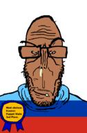 angry award beard brown_skin countrywar european flag flag:luhansk glasses luhansk mutt puppet puppet_state red_eyes soyjak subvariant:euromutt sweater variant:markiplier_soyjak // 591x900 // 27.1KB