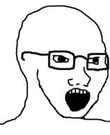 glasses no_eyebrows open_mouth soyjak template variant:soyak // 458x560 // 34.5KB