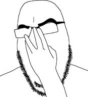 angry glasses glowing_glasses hand soyjak stubble template variant:cobson // 721x789 // 16.3KB