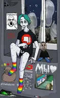 among_us angry artist:jimbo blue_hair brawl_stars cap clothes female george_floyd glasses hat mon open_moth open_mouth panties redraw russia russian_language sneed sock soyjak stubble text thumbs_down variant:markiplier_soyjak video_game // 1236x2004 // 402.9KB
