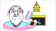 angry animated arm death electricity electrocution flag flag:transgender_pride_flag glasses hand high_voltage scream skeleton stubble tranny variant:bernd video wires // 1920x1080, 6.4s // 10.1MB