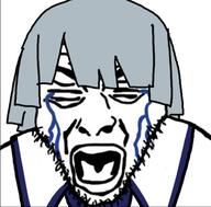 blue_hair closed_eyes clothes crying fukami funamusea hair open_mouth stubble variant:rupturejak white_background // 424x417 // 105.1KB