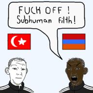 angry armenia armenian_flag brown_skin closed_mouth open_mouth speech_bubble transparent_background turkish_flag turkiye variant:kuzjak // 500x500 // 46.0KB