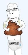 123rf_watermark arm diaper glasses hand holding_object holding_poop human_toilet leg poop smile soyjak stinky stock_image stock_image_watermark stubble subvariant:nucob text variant:cobson watermark // 680x1352 // 230.5KB