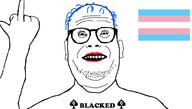 blacked eyelashes glasses queen_of_spades soyjak stubble tranny transgender_flag variant:unknown // 1194x676 // 183.1KB