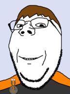 badge brown_hair dan glasses smile soybooru soyjak stubble subvariant:wholesome_soyjak variant:gapejak // 600x800 // 24.5KB