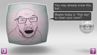 angry glasses jordan_peterson open_mouth playstation playstation_vita screenshot sony soybooru soyjak speech_bubble stubble text variant:feraljak video_game welcome_park // 960x544 // 71.0KB
