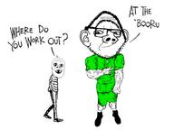 baby deformed grigger gym merge soybooru subvariant:jacobson variant:a24_slowburn_soyjak variant:ishish_soyak_ears variant:smugjak // 1000x750 // 248.2KB