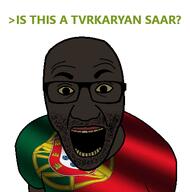 flag:portugal glasses greentext jewishautismaward78_(namefag) nigger open_mouth variant:el_perro_rabioso yellow_sclera // 427x432 // 78.3KB