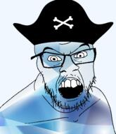 angry captain_gem clothes gem gem_skin gemstone glasses hacker hair hat he_will_always_be_a_gem jacksepticeye looking_at_you mustache open_mouth pirate pirate_hat soyjak stubble teeth template variant:feraljak // 1285x1498 // 441.8KB