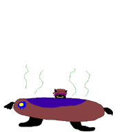 3_fingers award clothes hat jimbo_(namefag) meta:namefags niko_(oneshot) no_toes purple_hair series:retarded_namefag_drawings smile stink_lines vantablack_skin variant:alicia yellow_eyes yellow_teeth // 598x627 // 3.1KB