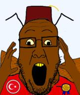 award beard brown_skin fez flag:turkiye glasses open_mouth subvariant:neutralplier subvariant:ppplier turk turkiye turkroach variant:markiplier_soyjak variant:ppp white_skin wing yellow_sclera yellow_teeth // 519x616 // 96.3KB