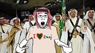 arab arm clothes glasses hand i_love islam keffiyeh open_mouth pointing saudi_arabia soyjak stubble text variant:shirtjak // 1079x604 // 112.6KB