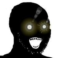 albeit black_skin inverted open_mouth soyjak thougher variant:soyak yellow_eyes // 740x724 // 85.6KB