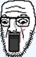 glasses gotta_get_a_grip hotline_miami open_mouth pixel_art scar soyjak stubble style_emulation variant:unknown // 500x789 // 1.9KB