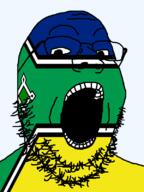 amapá brazil flag flag:amapá glasses looking_at_you open_mouth soyjak stubble teeth transparent_background variant:gapejak // 600x800 // 45.6KB