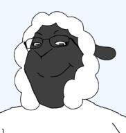 SLLSFHM animal black_skin furries furry glasses sheep smile subvariant:gapejak_female variant:gapejak // 940x992 // 42.6KB