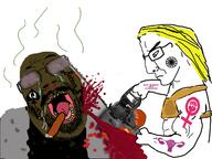 2soyjaks andrew_tate angry arm aryan blood bloodshot_eyes blue_eyes brown_skin buff chainsaw cigarette closed_mouth crying decapitation ear effortson fat female feminism glasses hair hand holding_chainsaw holding_object islam leftypoli long_hair murder mustache nazism nigger open_mouth queen_of_spades side_profile slopjak sonnenrad soyjak spade stubble subvariant:chainsaw_bernd tcd variant:bernd variant:chudjak yellow_hair yellow_teeth // 1200x900 // 517.4KB
