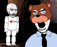 animatronic five_nights_at_freddy's fnaf freddy_fazbear freddy_mask mask nightguard soy soylent variant:cobson variant:soyak // 2683x2225 // 369.2KB