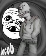 2soyjaks arm artist:cannedpocket baby background belt closed_mouth clothes deformed frown grumpy hair jacket lips looking_at_you meta:tagme mustache shading smile soyjak subvariant:brazilmutt subvariant:jacobson text variant:a24_slowburn_soyjak variant:meximutt // 1374x1690 // 1.9MB