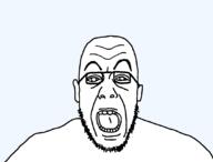 ear glasses open_mouth soyjak stubble template transparent_background variant:drossjak // 1080x819 // 16.9KB