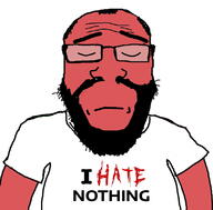 balding beard closed_eyes closed_mouth clothes frown glasses i_hate its_over red_skin soyjak subvariant:science_lover text tshirt variant:markiplier_soyjak // 800x789 // 189.9KB