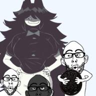 3soyjaks ai_generated big_breasts fundamental_paper_education hands_on_hips holding_object miss_circle oreo staring variant:nojak // 1280x1280 // 801.4KB