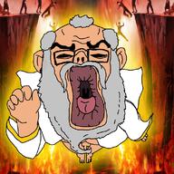 balding beard black_eyes dragon_ball glowing god hell penis variant:slurpjak // 800x800 // 531.2KB