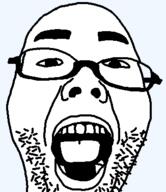 glasses open_mouth soyjak stubble template tongue variant:joyjak // 326x376 // 8.0KB