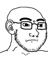 closed_mouth ear glasses redraw soyjak stubble variant:soyak // 632x756 // 13.4KB