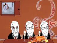 3soyjaks bald glasses irl_background meta:tagme mouth stubble swine tuxedo variant:feraljak wine_glass // 700x526 // 634.9KB