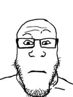 closed_mouth confused glasses neutral soyjak stubble subvariant:neutralplier variant:markiplier_soyjak // 600x800 // 100.8KB