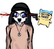 artist:shemmysloota blood death drawing female gun variant:mameson variant:soytan // 1008x906 // 281.7KB