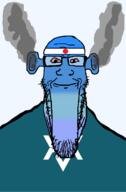 angry bald bloodshot_eyes blue blue_skin calm closed_mouth ear flag flag:iwate flag:japan fume glasses iwate japan ogre_ears seethe smoke soyjak star_(symbol) stretched_chin stubble template todofuken transparent_background variant:markiplier_soyjak // 823x1250 // 53.7KB