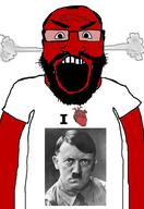 adolf_hitler angry balding beard clothes glasses i_love nazism open_mouth red_skin steam subvariant:science_lover t_shirt tshirt variant:markiplier_soyjak // 2111x3072 // 533.2KB