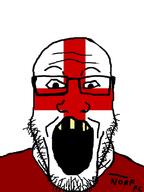 anglo british clothes country england flag flag:england glasses missing_teeth open_mouth soyjak stubble variant:markiplier_soyjak yellow_teeth // 600x800 // 118.5KB