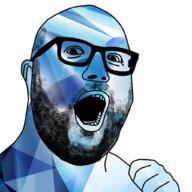 ear gem glasses hand open_mouth soyjak stubble variant:hot_sauce // 1024x1024 // 700.8KB