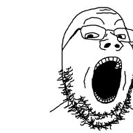 animated closed_mouth ear glasses hand happy open_mouth palindrome_get smile soyjak stubble variant:gapejak // 1000x800 // 2.1MB