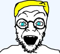 aryan blond blue_eyes glasses nose open_mouth smile stubble variant:fluxjak // 355x320 // 6.1KB