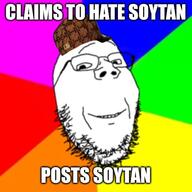 advice_animals albert albert_(user) clothes coomer glasses hat hate irony meme rainbow scumbag_steve smile soyjak stubble text variant:gapejak variant:soytan // 500x500 // 91.2KB