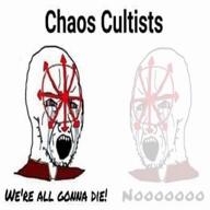 cadian_shock_troops chaos chaos_cultist crying death_korps_of_krieg facial_mark gas_mask helmet imminent_death imperial_guard metal_(music) nordic_chad open_mouth panic soyjak stubble text variant:cryboy_soyjak video warhammer // 720x720, 13.3s // 635.9KB