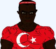 african_aryan black_skin buff bvll flag:turkiye glasses hair headband kara_boga muscles red_lips subvariant:muscular_chud turkiye tvrkaryan tvrkiye variant:chudjak yellow_sclera // 1059x929 // 85.1KB